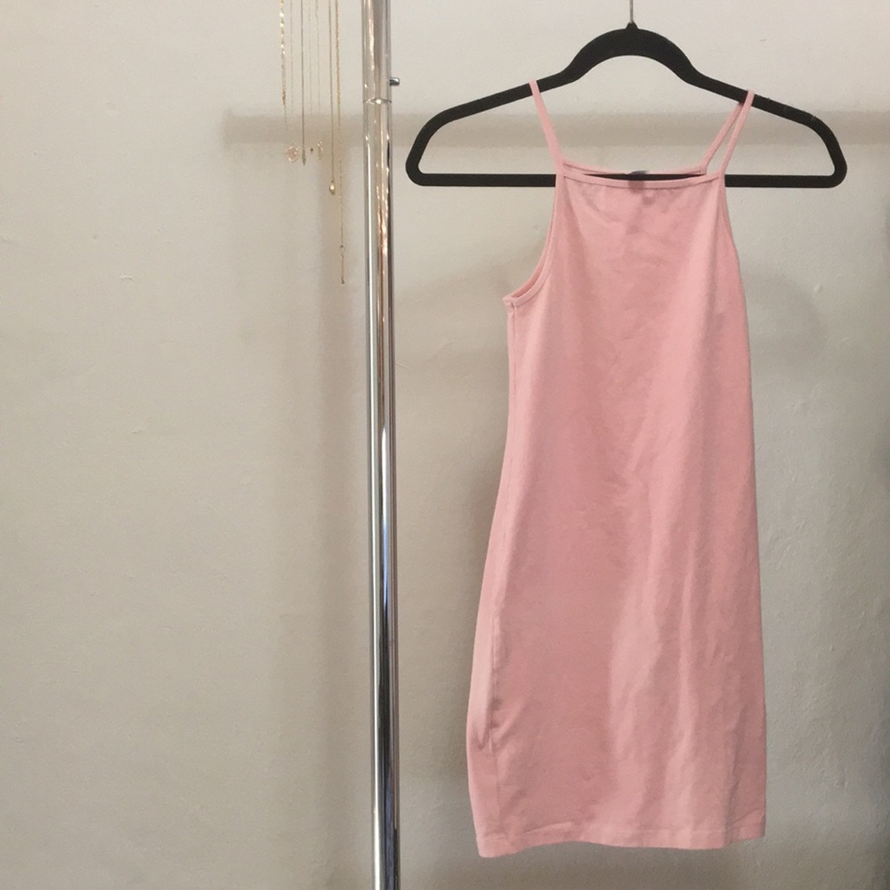 American Apparel Body Con Halter Dress Light Pink